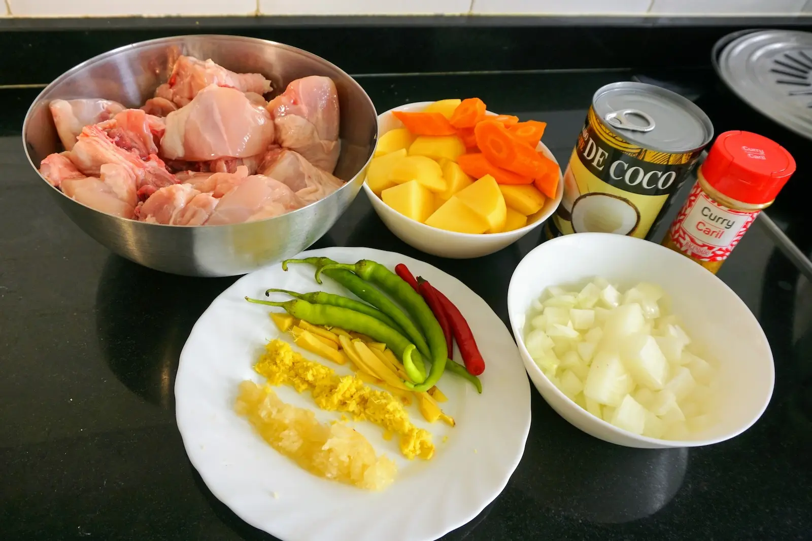 Chicken curry ingredients
