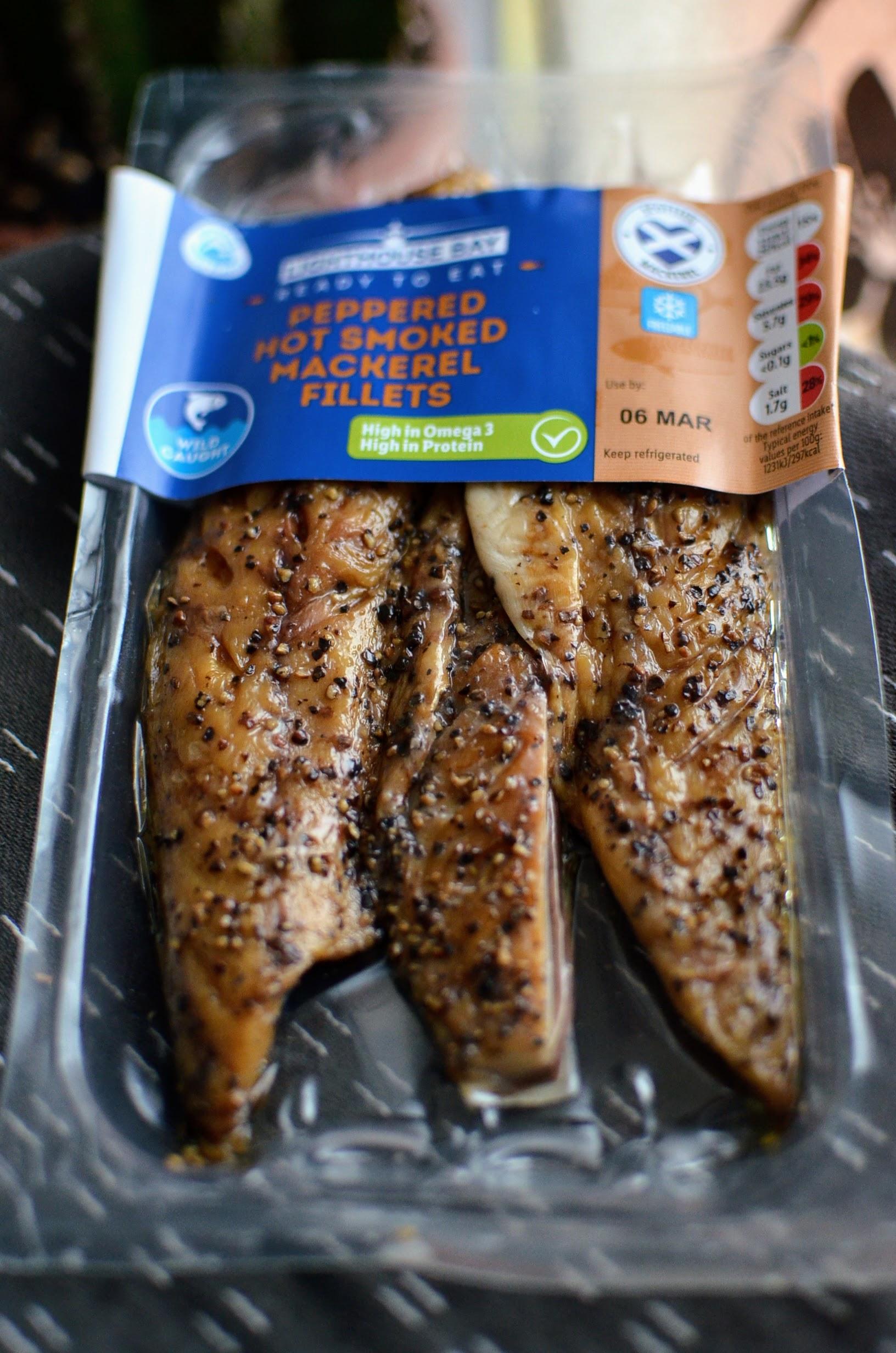 Peppered hot smoked mackerel fillets — a pasalubong from friends in England