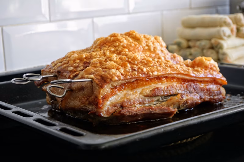 Photo of bagnet resting before slicing