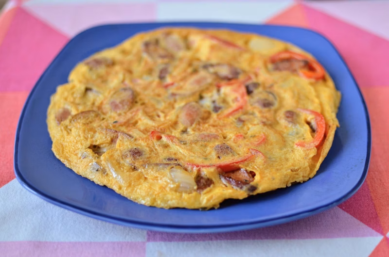 Tortang Hotdog on a plate
