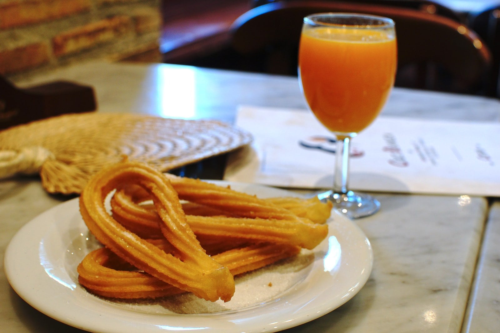 Churros and Freshly-squeezed Orange Juice