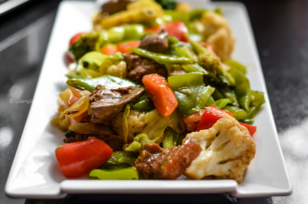 Chopsuey on a plate ready to serve