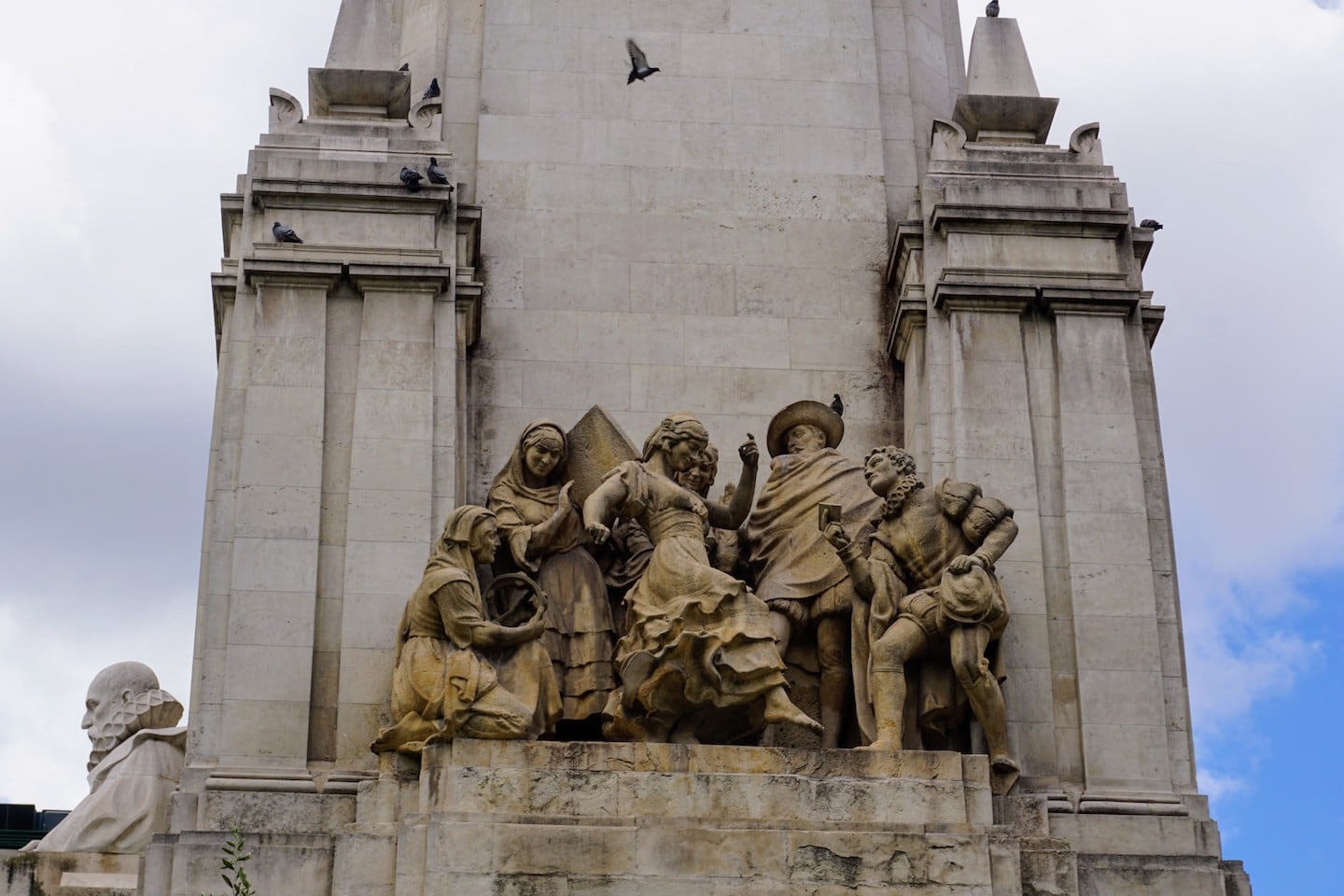 Sculpures and monument in Plaza de España, Madrid
