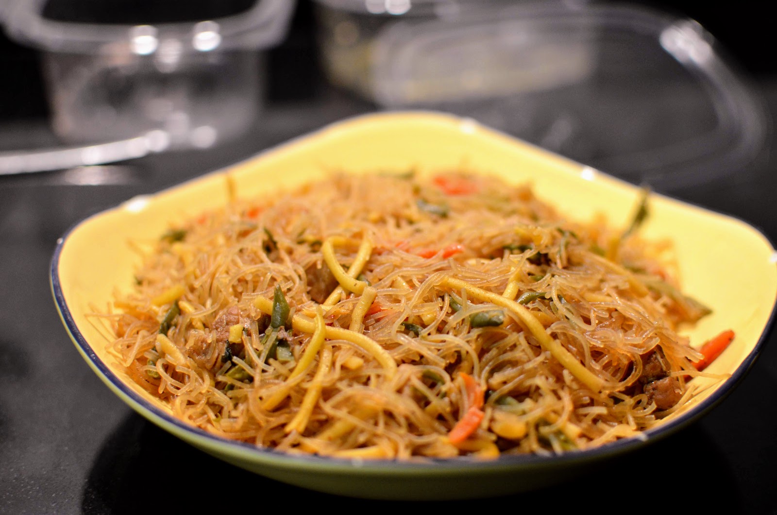 Pancit Guisado Espesyal served on a plate