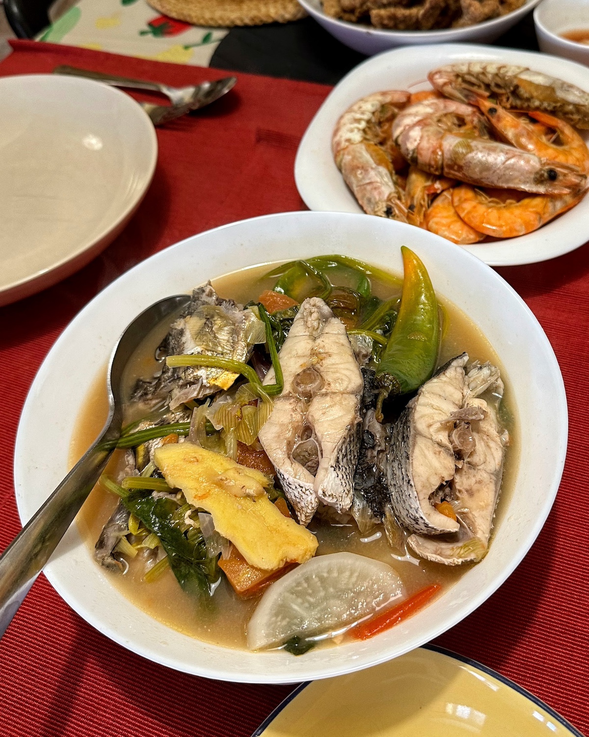 Sinigang na Isda served in a serving dish