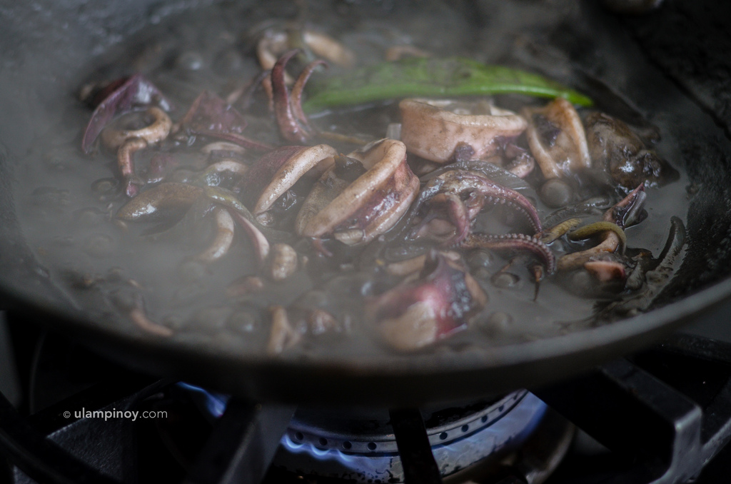 Cooking squid adobo